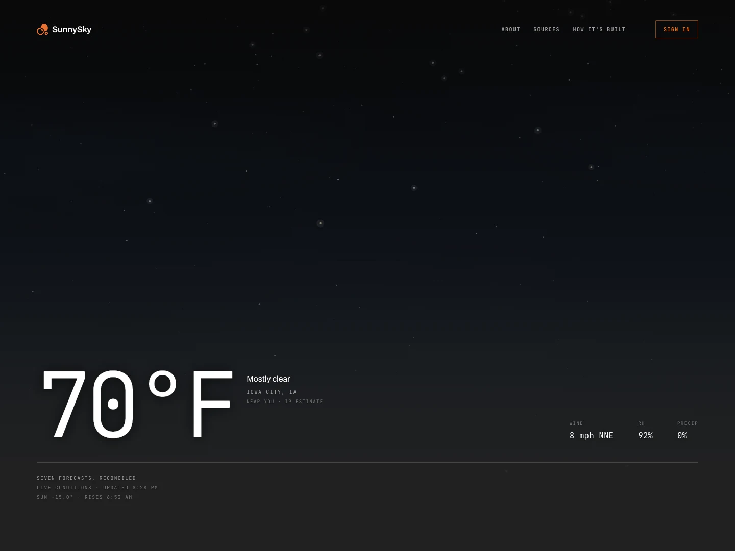 Sunny — Weather That Shows Its Work — Featured app